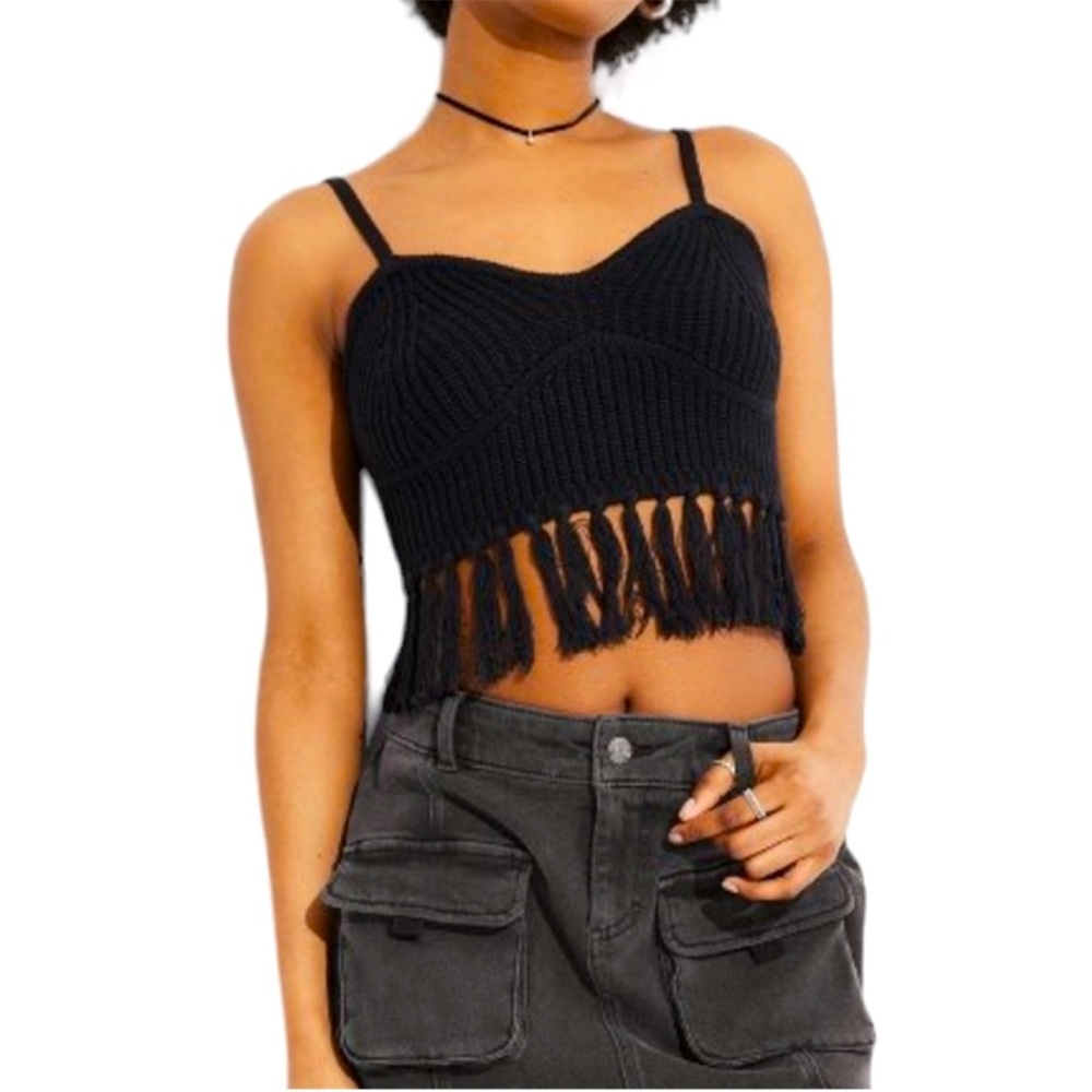 FRINGE BLACK TANK TOP